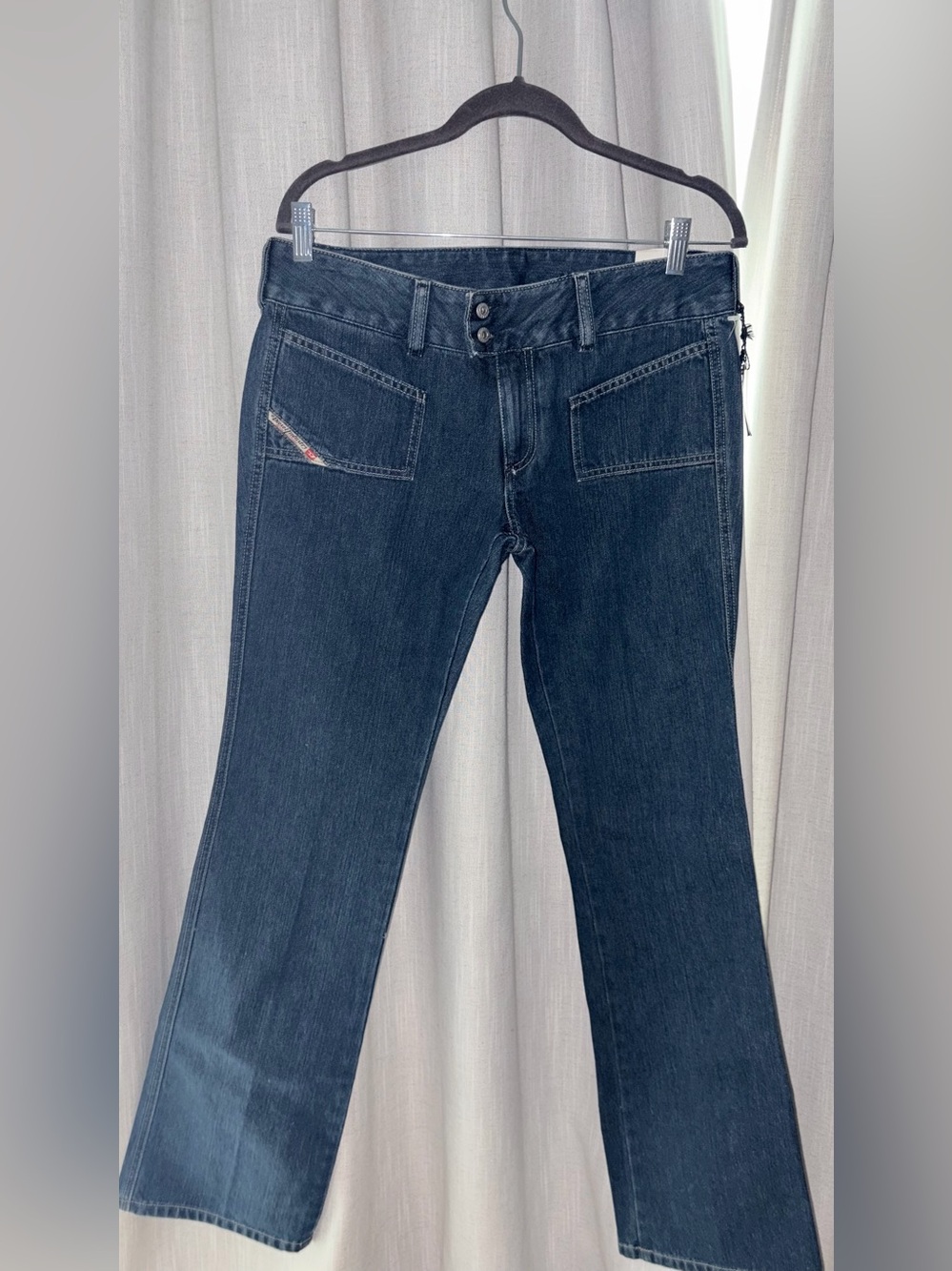 Diesel Dark Blue Flared Jeans - Wide Leg Denim